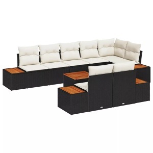 vidaXL, VidaXL - Outdoor-sofa poly-rattan, One Size, Schwarz