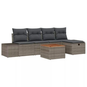 vidaXL, VidaXL - Garten-sofa-set poly-rattan, One Size, Grau, VidaXL - Gartensofa-set poly-rattan, One Size, Grau