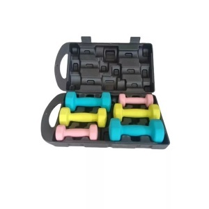 Swiss Gym, 6x Gymnastikhanteln Set 12kg mit Koffer Vinyl Gusseisen, 6x Gymnastikhanteln Set 12kg mit Koffer Vinyl Gusseisen