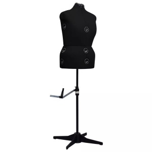 vidaXL, vidaXL Schneiderpuppe Verstellbar Weiblich Schwarz L Größe 44-50, vidaXL Schneiderpuppe Verstellbar Weiblich Schwarz L Größe 44-50