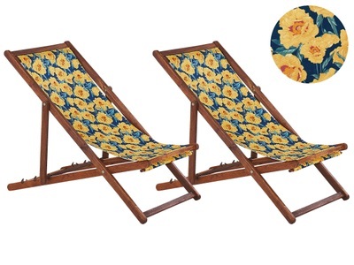Beliani, Beliani Anzio Sonnenliege, Beliani - Liege aus Polyester Modern ANZIO, One Size, Gelb Bunt