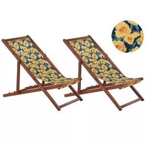 Beliani, Beliani Anzio Sonnenliege, Beliani - Liege aus Polyester Modern ANZIO, One Size, Gelb Bunt