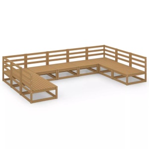 vidaXL, vidaXL 9-tlg. Garten-Lounge-Set Massivholz Kiefer, vidaXL 9-tlg. Garten-Lounge-Set Massivholz Kiefer