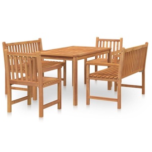 vidaXL, vidaXL 5-tlg. Garten-Essgruppe Massivholz Teak, 