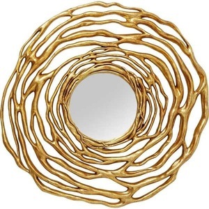 Kare Design, Wandspiegel Twiggy gold rund 121, Wandspiegel Twiggy gold rund 121