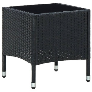 vidaXL, vidaXL Gartentisch Schwarz 40x40x45 cm Poly Rattan, vidaXL Gartentisch Schwarz 40x40x45 cm Poly Rattan