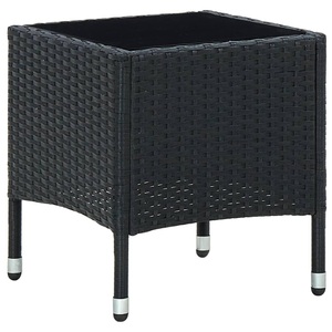 vidaXL, vidaXL Gartentisch Schwarz 40x40x45 cm Poly Rattan