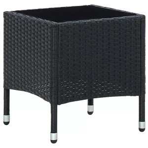 vidaXL, vidaXL Gartentisch Schwarz 40x40x45 cm Poly Rattan, vidaXL Gartentisch Schwarz 40x40x45 cm Poly Rattan