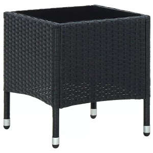 vidaXL, vidaXL Gartentisch Schwarz 40x40x45 cm Poly Rattan