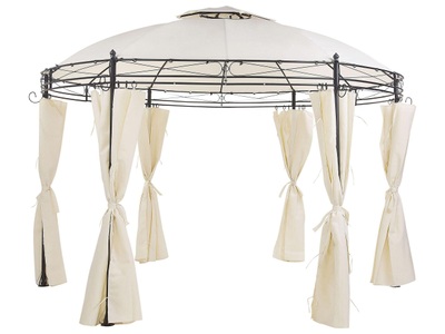 Beliani, Beliani Pavillon Stahl beige ? 368 cm Safara, Beliani - Pavillon aus Stahl Mediterran SAFARA, One Size, Perle
