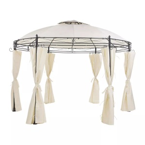 Beliani, Beliani Pavillon Stahl beige ? 368 cm Safara, Beliani - Pavillon aus Stahl Mediterran SAFARA, One Size, Perle
