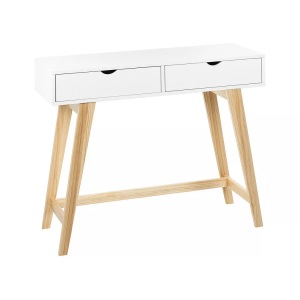Beliani, Konsolentisch aus MDF-Platte Skandinavisch SULLY Konsolentisch aus MDF-Platte Skandinavisch SULLY, Beliani - Konsolentisch aus MDF-Platte Skandinavisch SULLY, One Size, Weiss Bunt