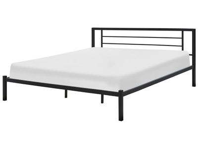 Beliani, Beliani Metallbett schwarz mit Lattenrost 180 x 200 cm CUSSET, Beliani - Bett mit Lattenrost aus Stahl Modern CUSSET, 180x200 cm, Schwarz