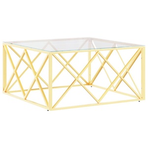 vidaXL, vidaXL Couchtisch 80x80x40 cm Edelstahl und Glas