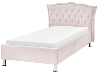 Beliani, Bett mit Lattenrost aus Samtstoff Glamourös METZ Bett mit Lattenrost aus Samtstoff Glamourös METZ