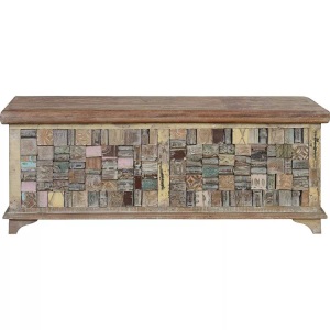 mutoni inspiration, Truhe Holz recycelt multicolor 106x36, 
