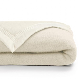 LA REDOUTE INTERIEURS, Wolldecke, reine Schurwolle Woolmark, 350 gr/m², La Redoute Intérieurs - Decke, 75 x 100 cm, Weiss
