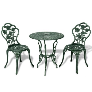 vidaXL, vidaXL 3-tlg. Bistro-Set Aluminiumguss Grün