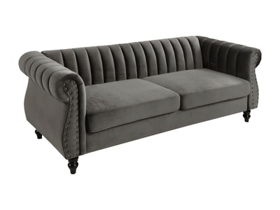 Vente-unique, Chesterfield Sofa 3Sitzer TRUMBO Samt Chesterfield Sofa 3Sitzer TRUMBO Samt, Vente-unique - Chesterfield Sofa 3Sitzer TRUMBO Samt, One Size, Grau