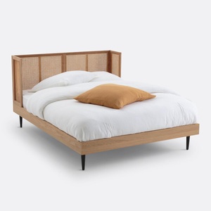 LA REDOUTE INTERIEURS, Bett WASKA mit Rattankopfteil und Lattenrost Bett WASKA mit Rattankopfteil und Lattenrost, La Redoute Intérieurs - Bett WASKA mit Rattankopfteil und Lattenrost, 160X200CM, Beige