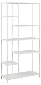 Actona, Actona - Regal - Weiss, Bücherregal Metall rau weiss matt 6 Boden 79.5x165