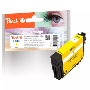 Peach, Peach Tintenpatrone gelb kompatibel zu Epson No. 603, T03U4, Peach E603 Y Druckerpatrone ye ersetzt Epson No. 603Y, C13T03U44010 für z.B. Epson Expression Home XP -2100, Epson Expression Home XP -2105