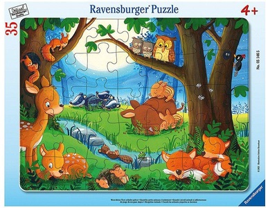 Ravensburger Verlag, Wenn kleine Tiere schlafen gehen, Ravensburger Kinderpuzzle - 05146 Wenn kleine Tiere schlafen gehen - Rahmenpuzzle für Kinder ab 3 Jahren mit 35 Teilen