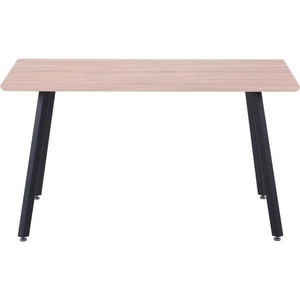 Mobilia, Mobilia - Tisch 140x80 cm - Platte natur, Gestell schwarz, Esstisch Sonoma Eiche Dekor mit Metallbeinen 140x80