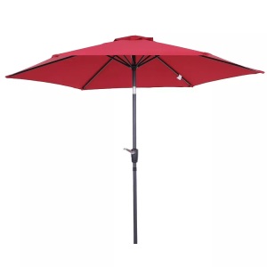 Northio, Northio - Knickschirm Sonnenschirm Mit Handkurbel, Alu, 180/? Polyester, Rot, ?2,7 X 2,35 M, 86cm