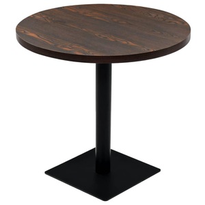 vidaXL, vidaXL Bistrotisch MDF und Stahl Rund 80×75 cm Dunkle Esche, vidaXL Bistrotisch MDF und Stahl Rund 80×75 cm Dunkle Esche