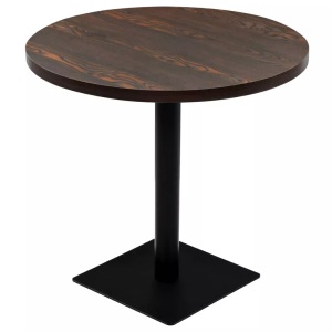 vidaXL, vidaXL Bistrotisch MDF und Stahl Rund 80×75 cm Dunkle Esche, vidaXL Bistrotisch MDF und Stahl Rund 80×75 cm Dunkle Esche