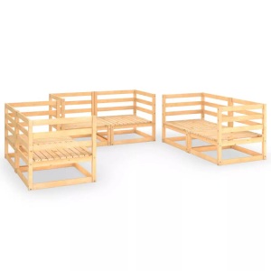 vidaXL, vidaXL 6-tlg. Garten-Lounge-Set Massivholz Kiefer