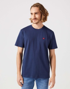 Wrangler, Wrangler T-Shirt »SIGN OFF TEE«, Wrangler - T-Shirts Sign Off Tee, für Herren, Blau, Größe XXL