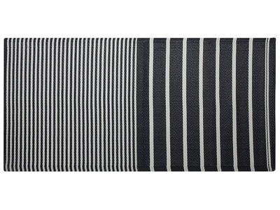 Beliani, Beliani Outdoor Teppich schwarz 90 x 180 cm HALDIA, Beliani - Teppich aus Polypropylen Modern HALDIA, 180cm, Schwarz