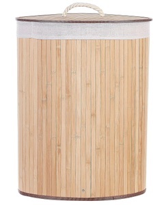 Beliani, Beliani Korb mit Deckel Bambusholz hellbraun eckig MATARA, Beliani - Aufbewahrungskorb aus Bambusholz Klassisch MATARA, One Size, Light Beige