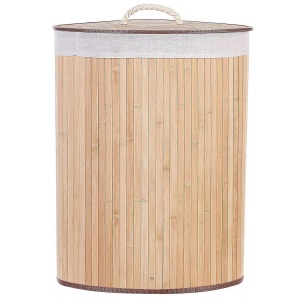 Beliani, Beliani Korb mit Deckel Bambusholz hellbraun eckig MATARA, Beliani - Aufbewahrungskorb aus Bambusholz Klassisch MATARA, One Size, Light Beige