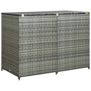vidaXL, vidaXL Mülltonnenbox für 2 Tonnen Poly Rattan Anthrazit 148×77×111 cm, vidaXL Mülltonnenbox für 2 Tonnen Poly Rattan Anthrazit 148×77×111 cm