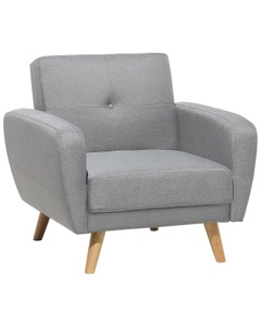 Beliani, Beliani Sessel Polsterbezug hellgrau verstellbar FLORLI, Beliani - Fernsehsessel aus Polyester Retro FLORLI, One Size, Rauch
