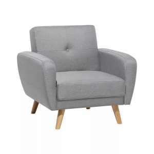 Beliani, Beliani Sessel Polsterbezug hellgrau verstellbar FLORLI, Beliani - Fernsehsessel aus Polyester Retro FLORLI, One Size, Rauch