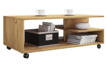 VCM, Holz Couchtisch Sofatisch Wohnzimmertisch Rollen rollbar Kaffeetisch Stango XL Holz Couchtisch Sofatisch Wohnzimmertisch Rollen rollbar Kaffeetisch Stango XL