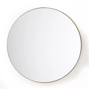 LA REDOUTE INTERIEURS, Runder Spiegel Iodus, Rahmen mit Messing-Finish, Ø 120 cm, La Redoute Intérieurs - Spiegel Iodus, One Size, Gelb