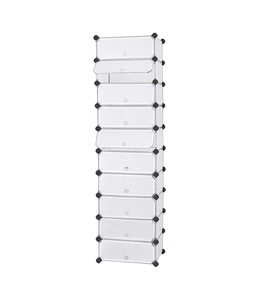 undefined, Songmics - Kunststoff-Kabinett Shelfy, SONGMICS Schuhschrank »43 cm x 173 cm, Schwarz/Weiss«