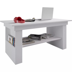 MID.YOU, MID.YOU Couchtisch in holzwerkstoff 65/115/52,5 cm , Kobila , Weiss , 115x52.5 cm , melaminharzbeschichtet,Nachbildung , Stauraum, ausziehbar, höhenverstellbar , 000657016704, VCM - Holz Wohnzimmertisch Kobila höhenverstellbar ausziehbar, One Size, Weiss