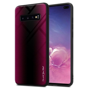 Cadorabo, Hülle für Samsung Galaxy S10 PLUS Streifen Optik, Cadorabo - Hülle für Samsung Galaxy S10 PLUS Streifen Optik, Pink