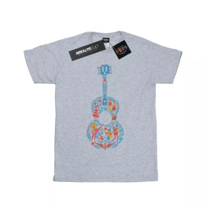 Disney, Coco Guitar Pattern Tshirt Damen Grau M
