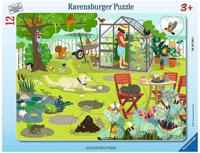 RAVENSBURGER SPIELEVERLAG, Ravensburger Kinderpuzzle - Unser Garten -Rahmenpuzzle für Kinder ab 3 Jahren, Rahmenpuzzle UNSER GARTEN 12-teilig