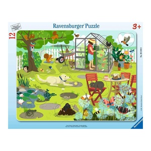 RAVENSBURGER SPIELEVERLAG, Ravensburger Kinderpuzzle - Unser Garten -Rahmenpuzzle für Kinder ab 3 Jahren, Rahmenpuzzle UNSER GARTEN 12-teilig