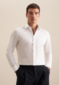 Business Hemd Slim Fit Langarm Uni Herren Weiss 36