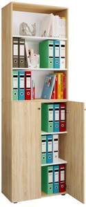 VCM, Büroschrank Bücher Ordner Aktenschrank Büromöbel Schrank Lona 6-fach Drehtüren Regal Unisex Sonoma-Eiche ONE SIZE