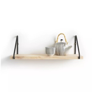 LA REDOUTE INTERIEURS, Wandregal VINTO aus Holz und Metall, La Redoute Intérieurs - Wandregal Vinto, One Size, Schwarz